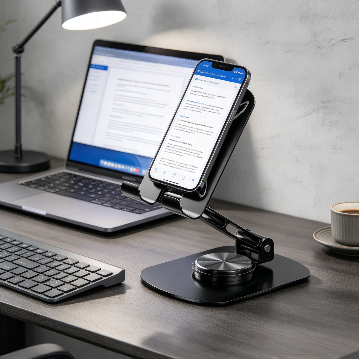 📱 Phone Stand | Aluminum Alloy | Desk Office | Professionals | 360° Rotating Design