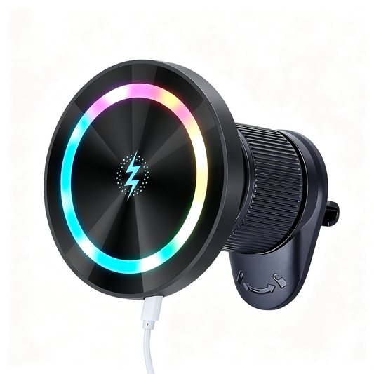 ⚡ Magnetic Charger | ABS Alloy | Car Dashboard | Drivers | RGB Light Design