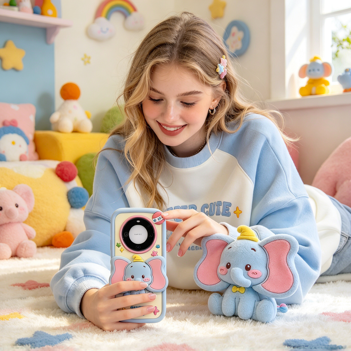 🐘 Phone Case | Soft Silicone Material | Daily Protection | Gift For Kids & Girls | Cute Elephant Cartoon Design