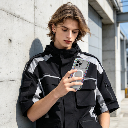 🌈 Phone Case | Metal Frame Material | Daily Protection | Gift For Phone Lovers | Magnetic Clear Armor Design