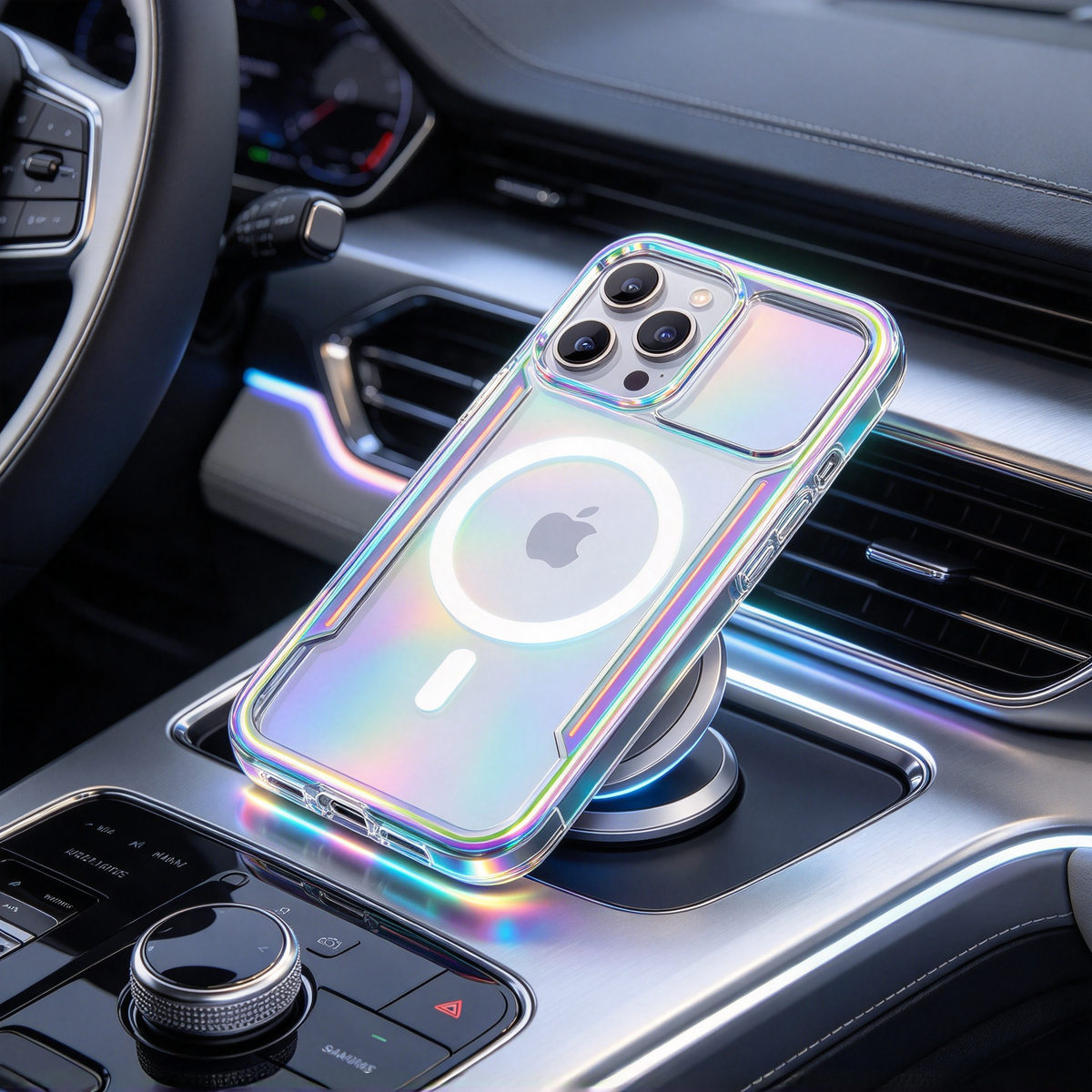 🌈 Phone Case | Metal Frame Material | Daily Protection | Gift For Phone Lovers | Magnetic Clear Armor Design