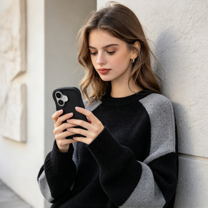 🖤 Phone Case | Soft Silicone Material | Everyday Protection | Gift For Minimalists | Wave Texture Design