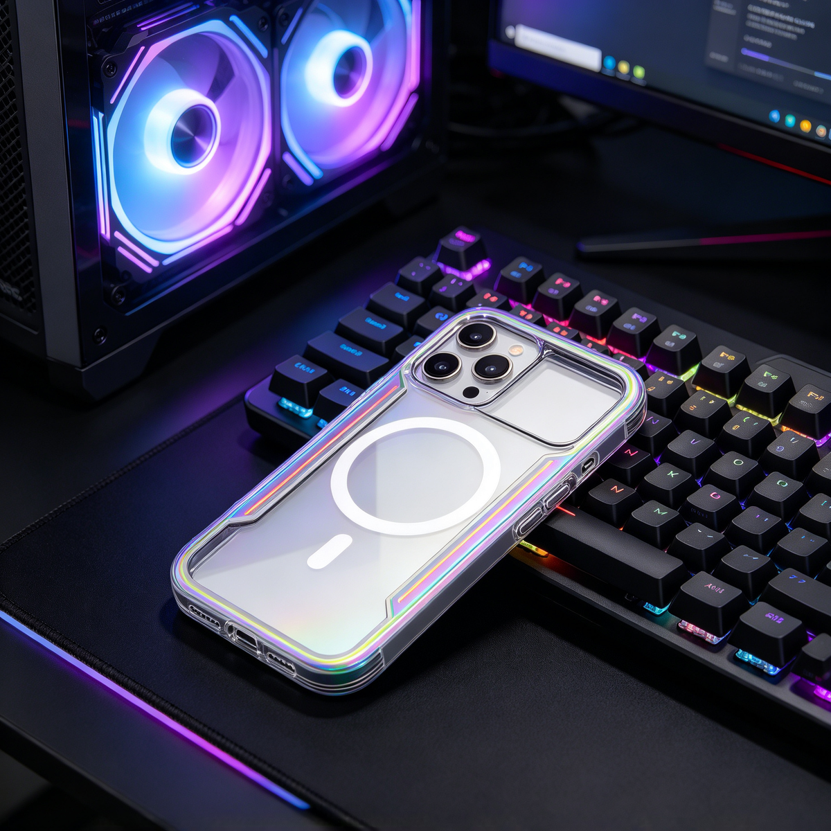 🌈 Phone Case | Metal Frame Material | Daily Protection | Gift For Phone Lovers | Magnetic Clear Armor Design