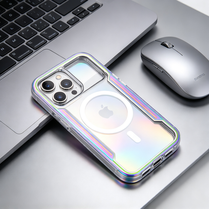 🌈 Phone Case | Metal Frame Material | Daily Protection | Gift For Phone Lovers | Magnetic Clear Armor Design