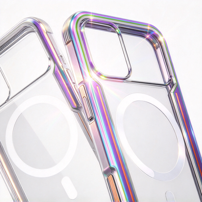 🌈 Phone Case | Metal Frame Material | Daily Protection | Gift For Phone Lovers | Magnetic Clear Armor Design