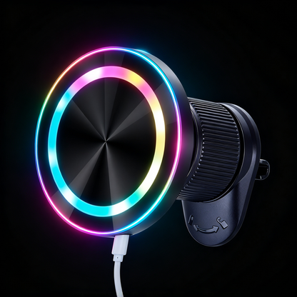⚡ Magnetic Charger | ABS Alloy | Car Dashboard | Drivers | RGB Light Design
