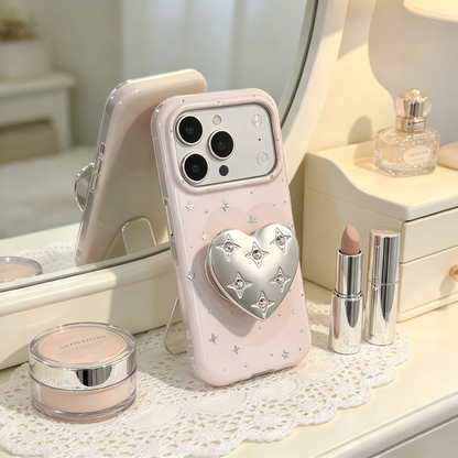 ✨ Phone Case | Premium TPU Material | Daily Fashion | Gift For Girls | Crystal Star Heart Design