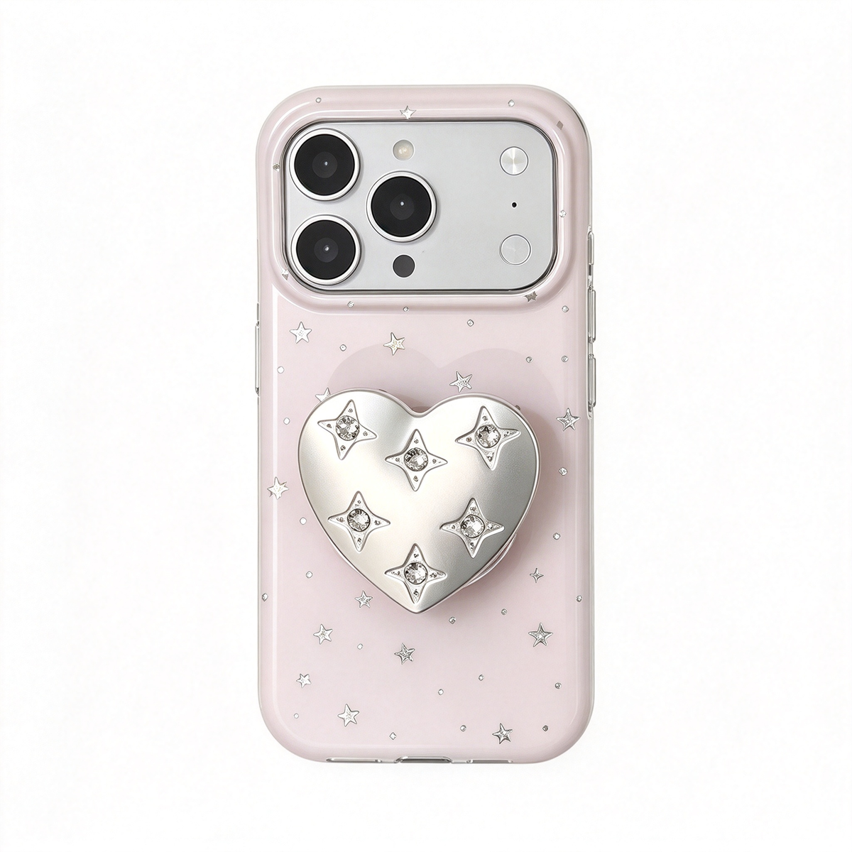 ✨ Phone Case | Premium TPU Material | Daily Fashion | Gift For Girls | Crystal Star Heart Design