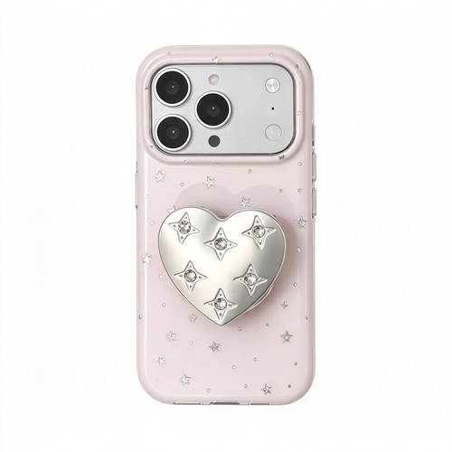 ✨ Phone Case | Premium TPU Material | Daily Fashion | Gift For Girls | Crystal Star Heart Design