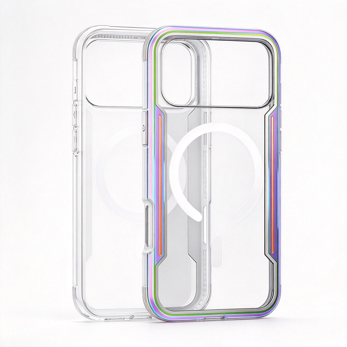 🌈 Phone Case | Metal Frame Material | Daily Protection | Gift For Phone Lovers | Magnetic Clear Armor Design
