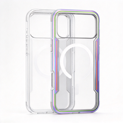 🌈 Phone Case | Metal Frame Material | Daily Protection | Gift For Phone Lovers | Magnetic Clear Armor Design