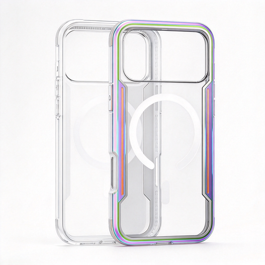 🌈 Phone Case | Metal Frame Material | Daily Protection | Gift For Phone Lovers | Magnetic Clear Armor Design