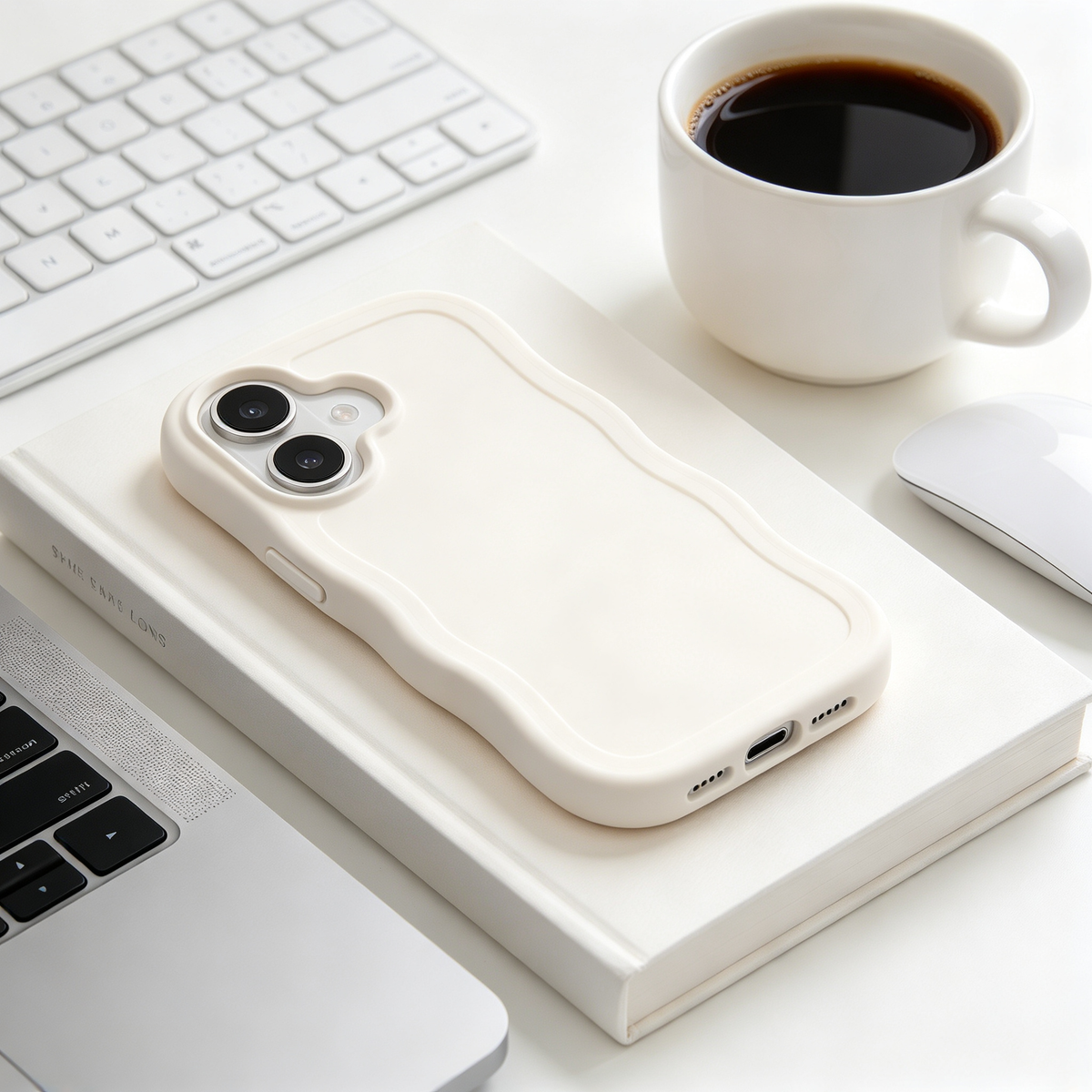 🖤 Phone Case | Soft Silicone Material | Everyday Protection | Gift For Minimalists | Wave Texture Design