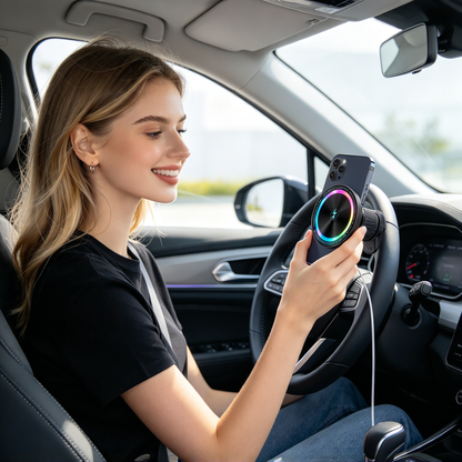 ⚡ Magnetic Charger | ABS Alloy | Car Dashboard | Drivers | RGB Light Design