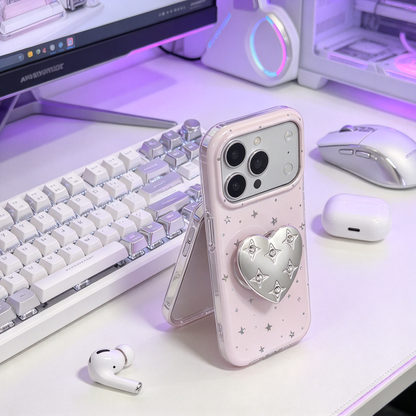 ✨ Phone Case | Premium TPU Material | Daily Fashion | Gift For Girls | Crystal Star Heart Design