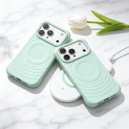 🌊 Phone Case | Liquid Silicone Material | Everyday Use | Gift For Phone Lovers | Wave Texture MagSafe Style