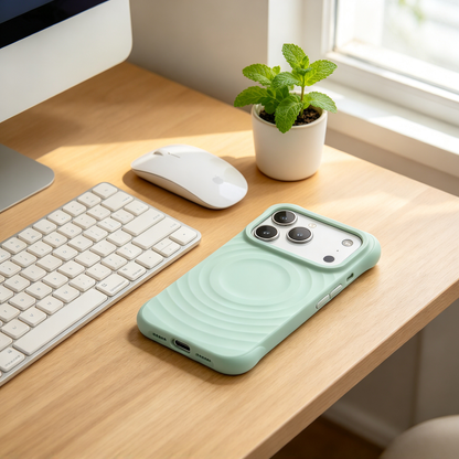 🌊 Phone Case | Liquid Silicone Material | Everyday Use | Gift For Phone Lovers | Wave Texture MagSafe Style